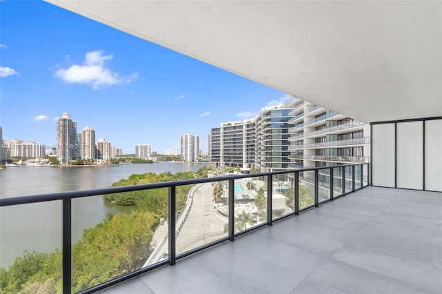 balcony with a water view