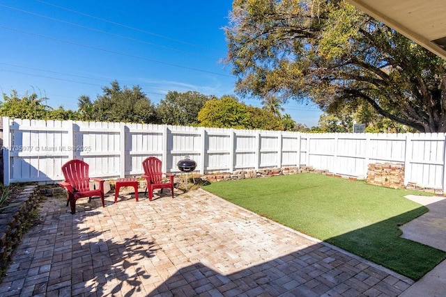 view of yard featuring a patio area