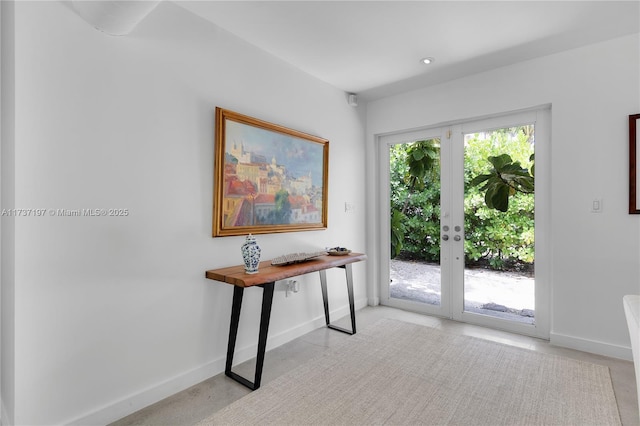 doorway to outside with french doors