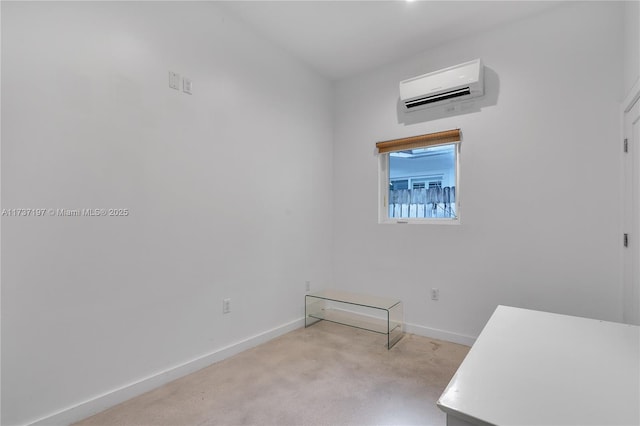 carpeted spare room with an AC wall unit