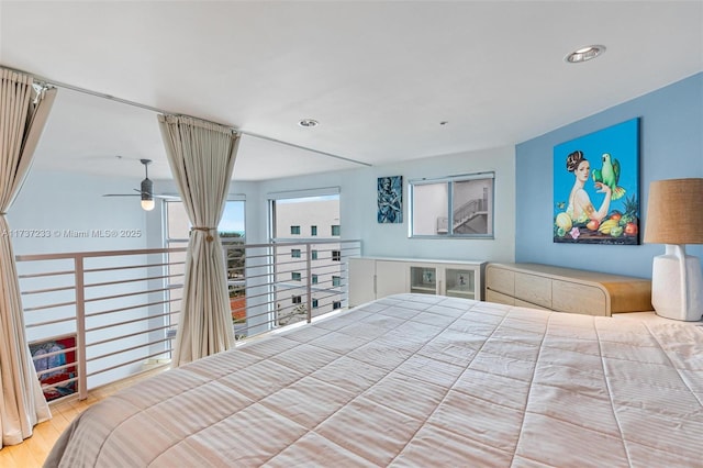 bedroom with wood-type flooring