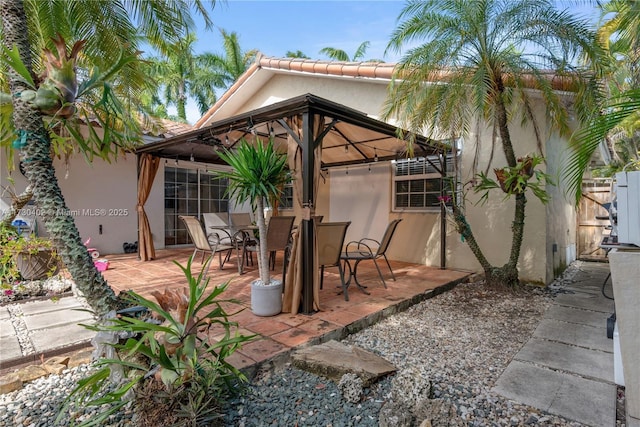 view of patio / terrace featuring a gazebo