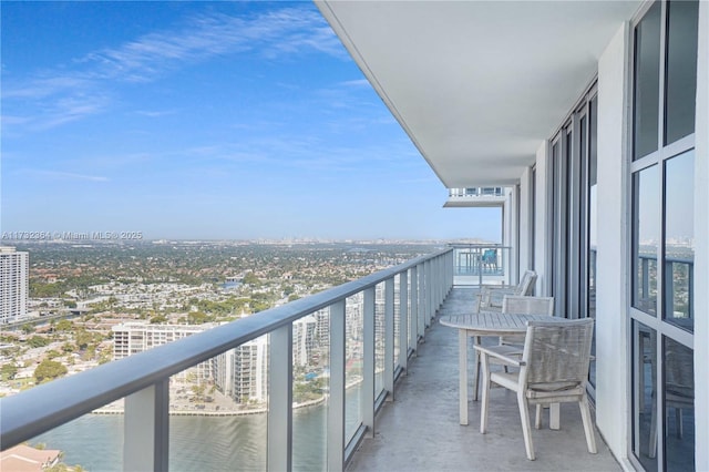 balcony with a water view