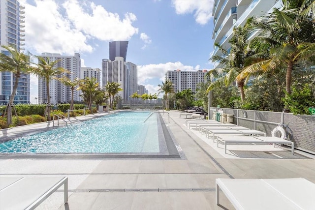 view of pool with a patio area