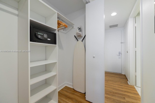 walk in closet featuring light wood-type flooring