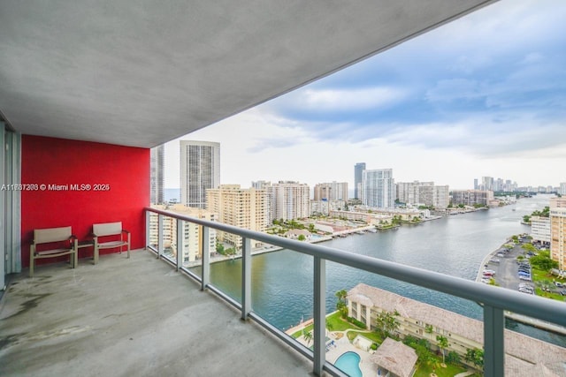 balcony with a water view