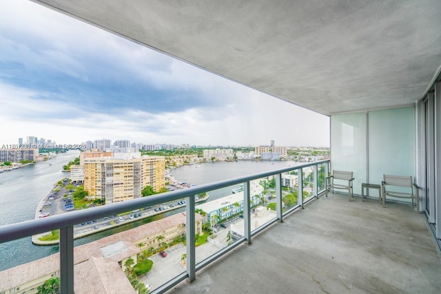 balcony with a water view