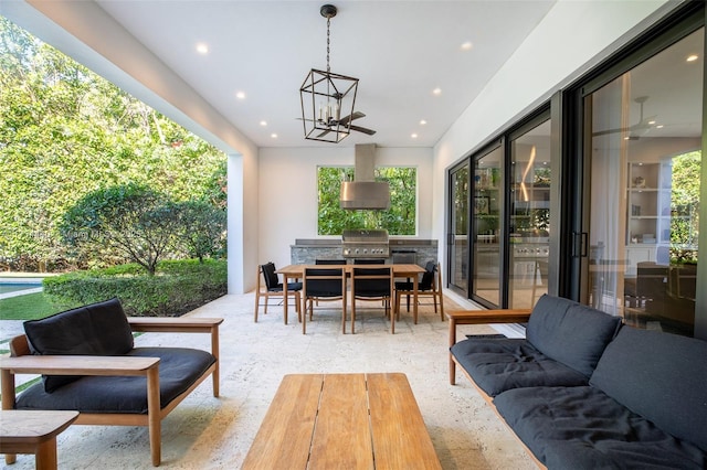 view of patio / terrace featuring an outdoor kitchen and grilling area