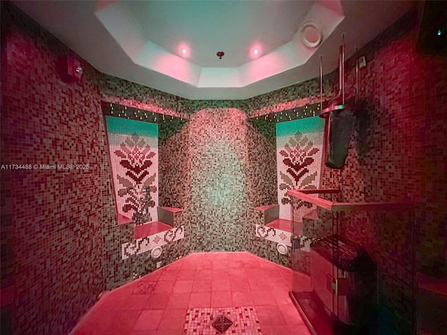 interior space with recessed lighting