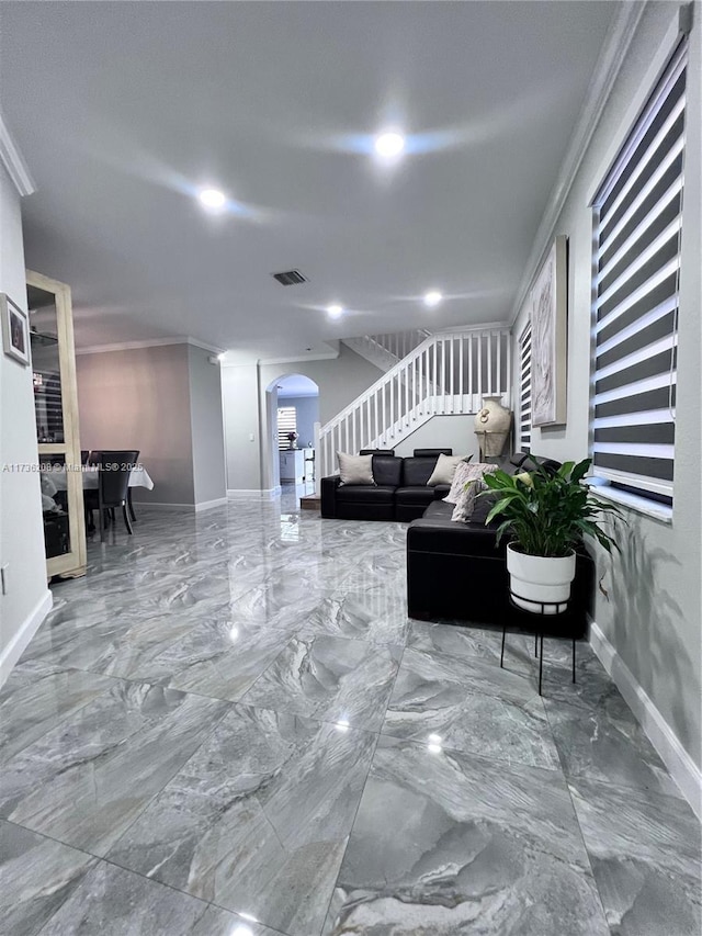 8654 W 33rd Ave, Hialeah, FL 33018 - building lobby featuring stairway and crown molding