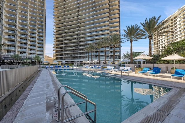 view of pool with a patio