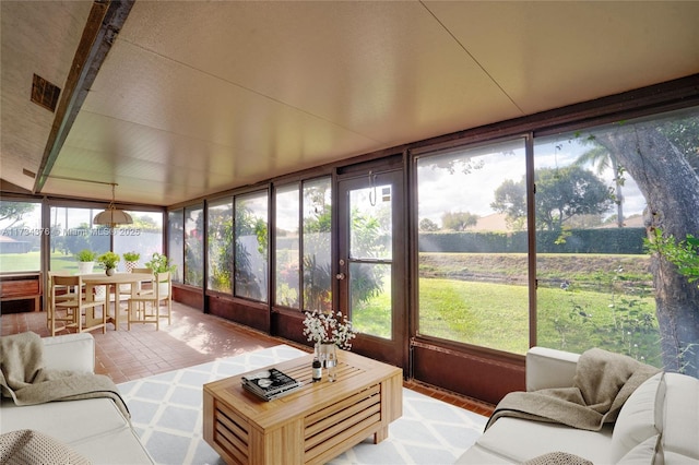 sunroom / solarium with a healthy amount of sunlight