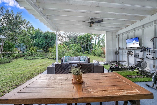 view of patio featuring an outdoor hangout area