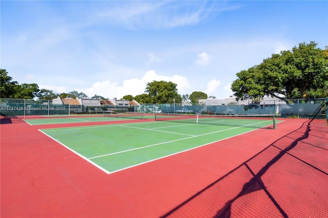 view of tennis court with basketball court