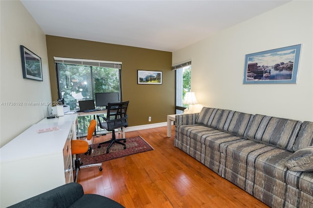 6619 Burning Wood Dr Unit 274, Boca Raton, FL 33433 - home office with hardwood / wood-style flooring and baseboards