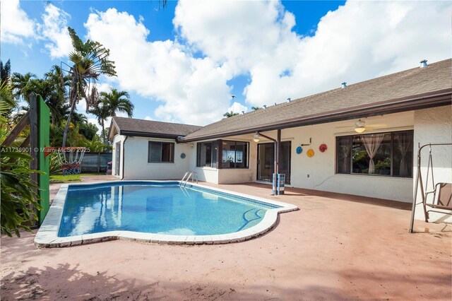 view of pool featuring a patio