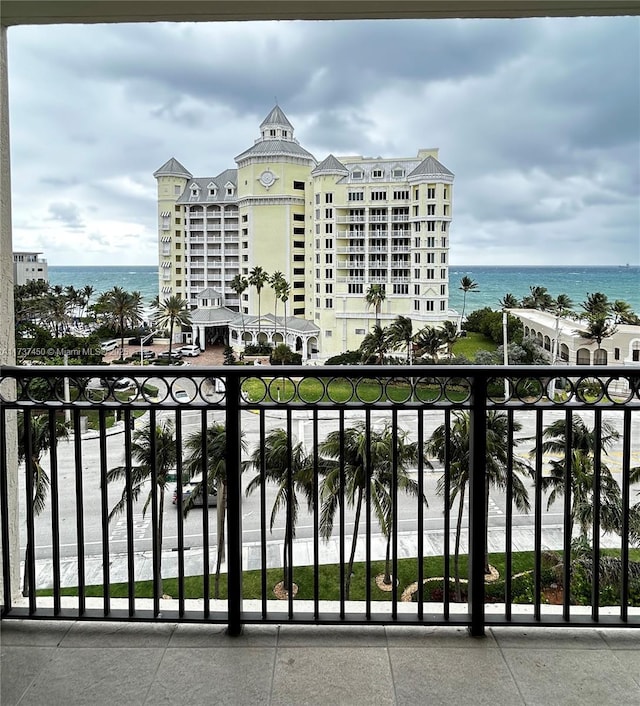 balcony with a water view