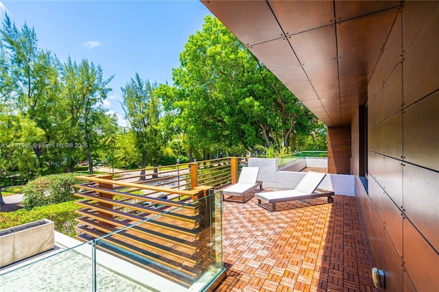 view of patio with a balcony