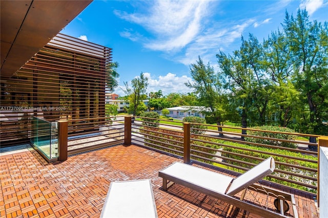 view of patio with a balcony