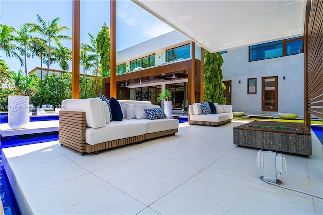 view of patio / terrace with an outdoor living space