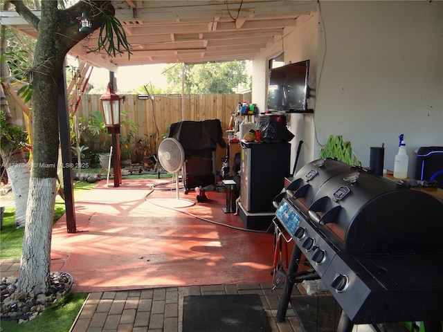 view of patio featuring area for grilling