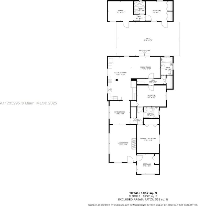 2039 SW 17th St, Miami, FL 33145 - floor plan / room layout