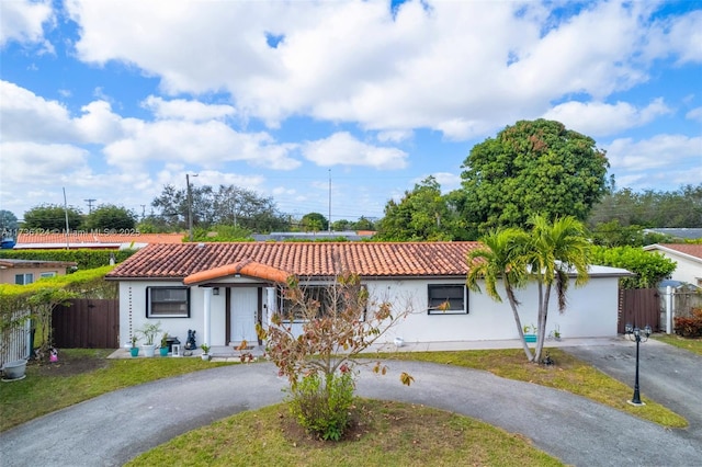 view of single story home