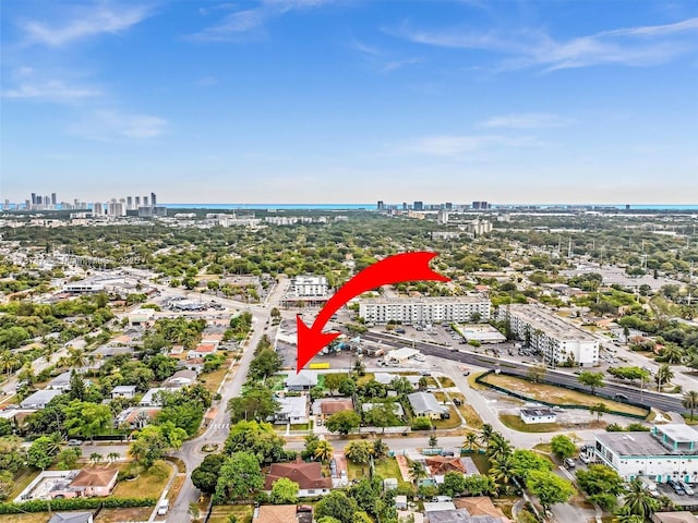 aerial view featuring a view of city