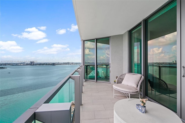 balcony with a water view