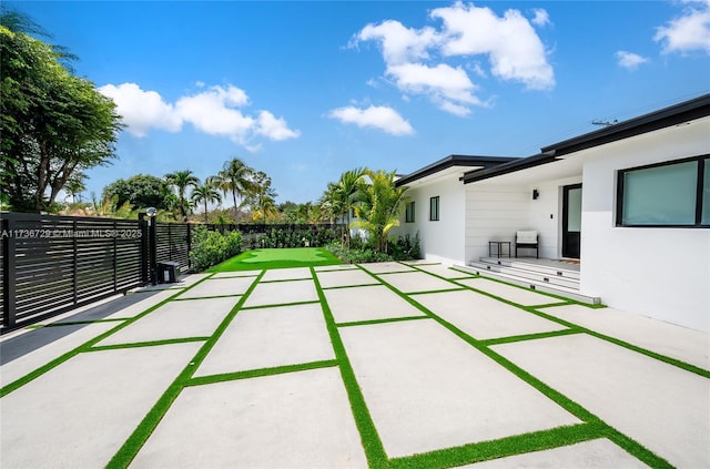 view of yard with a patio