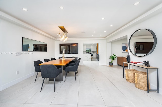 view of tiled dining area