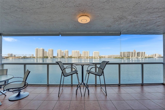 balcony with a water view