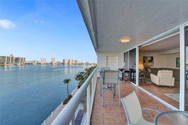 balcony with a water view