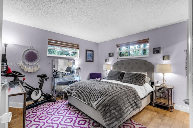 bedroom with a textured ceiling