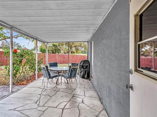 view of unfurnished sunroom