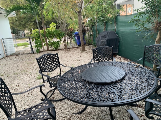 view of patio with area for grilling