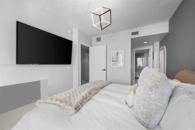 bedroom with a textured ceiling