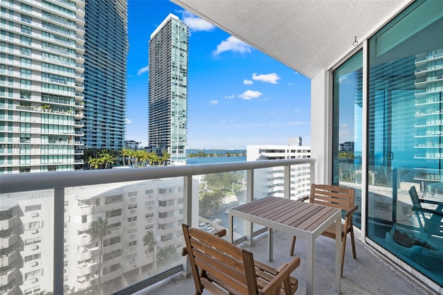 balcony with a water view