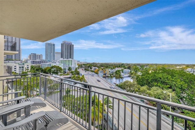 balcony with a water view