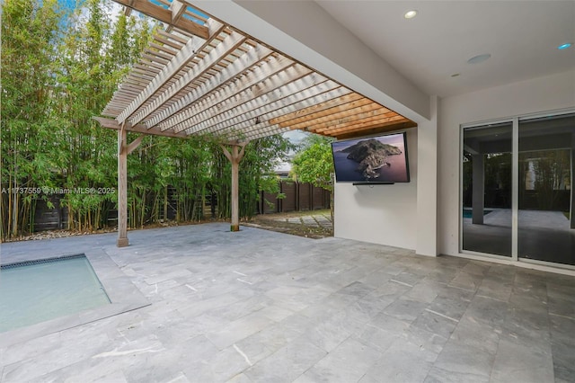 view of patio / terrace featuring a pergola