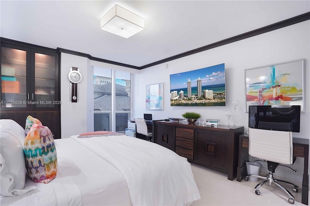 bedroom featuring ornamental molding