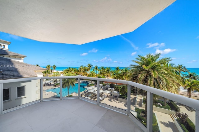 balcony with a water view