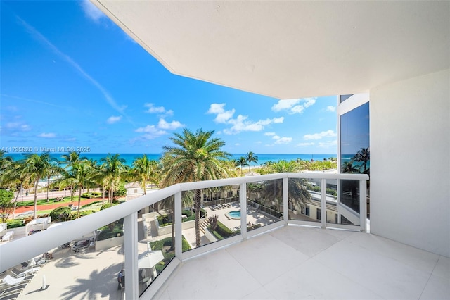 balcony with a water view