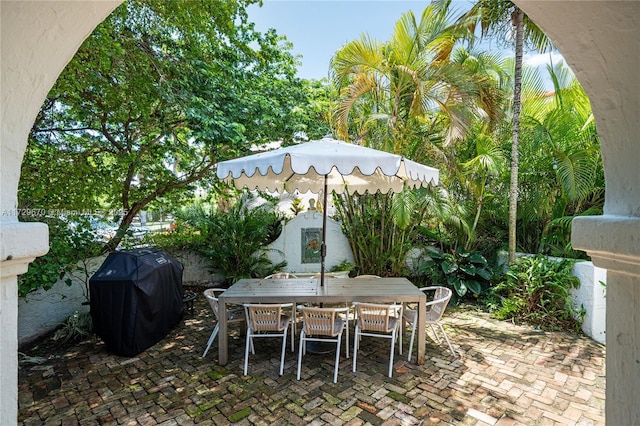 view of patio / terrace with a grill