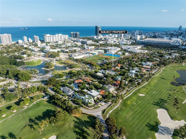 2424 Prairie Ave, Miami Beach, FL 33140 - aerial overview of property's location with a nearby body of water and a golf club