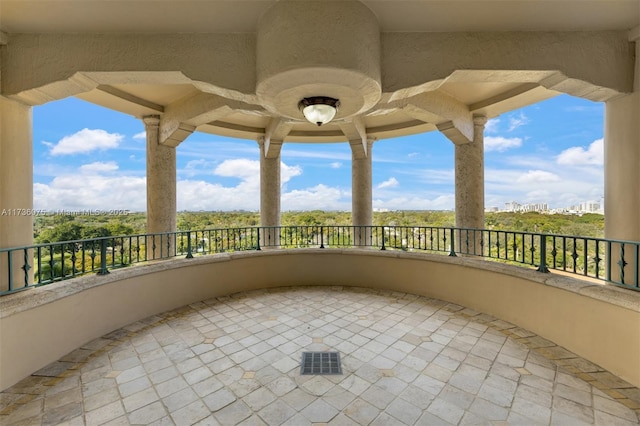 view of patio / terrace with a balcony