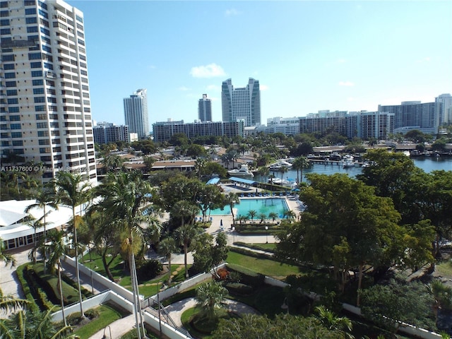 city view featuring a water view