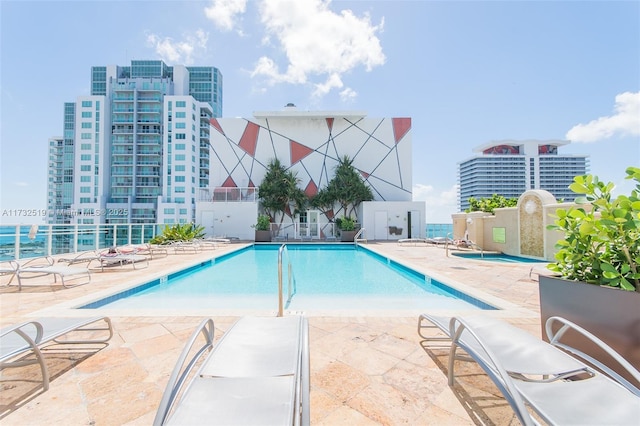 view of pool with a patio