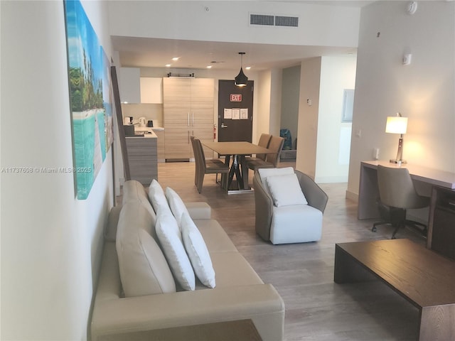 living room featuring hardwood / wood-style flooring