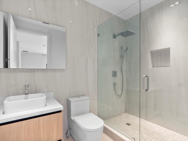 17301 SW 52nd Ct, Southwest Ranches, FL 33331 - full bathroom featuring a shower stall, toilet, and vanity